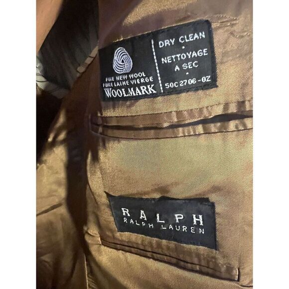 Ralph Lauren Dillard's 40 L Exc Pinstriped 100% Wool Sport Coat Vintage 1998 - Picture 7 of 8